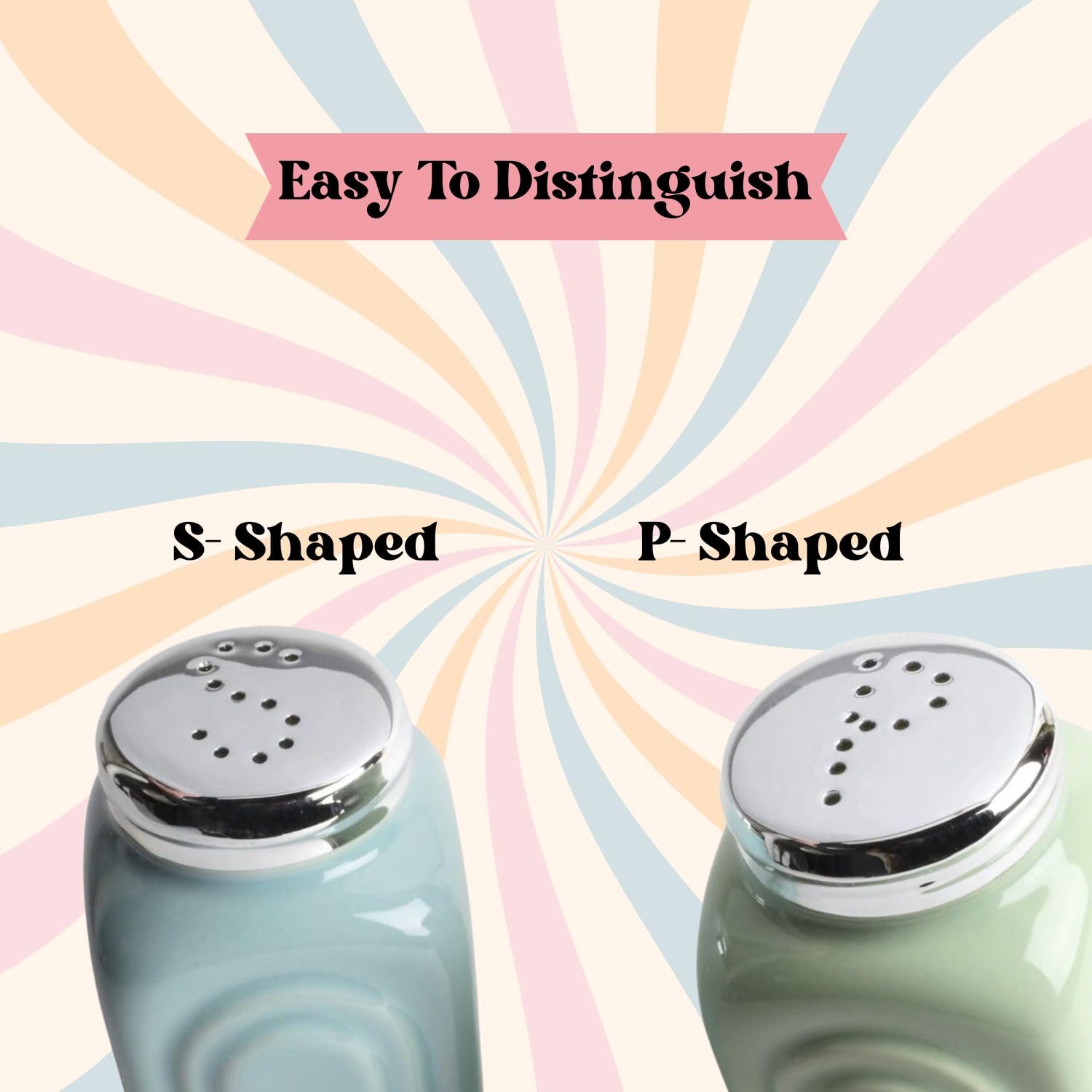 Amazon.com: 50s Retro Stoneware Salt and Pepper Shakers Set: Salt